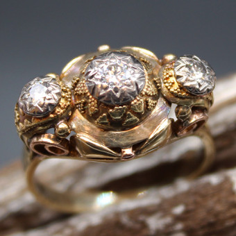 Juweliere Winter Antik Brillant Ring 585 Gelbgold
