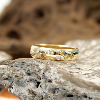 Juweliere Winter Ring mit farbigen Diamanten 585er Gelbgold GWS
