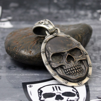 JJJ LA Anhänger "black Skull" 925er Silber Bronze 