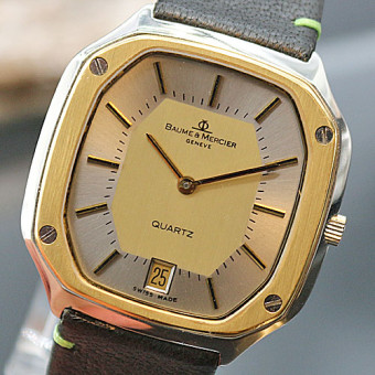 Juweliere Winter Sehr schöne Vintageuhr von Baume Mercier Geneve  Herren Quarzuhr Stahl/Gold 18K 36 mm