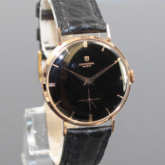 Vintage Universal Genéve Herren Armbanduhr  18 K Gold Handaufzug 