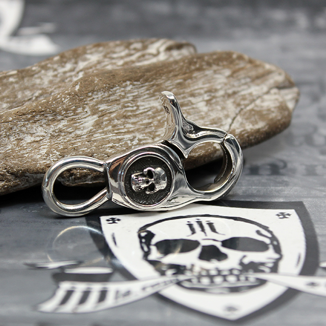 JJJ LA Schlüssel Karabiner "Silver Skull" 