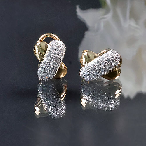 Brillant Ohrringe mit Clip 750 Gelb-/ Weißgold 0.56 ct. 