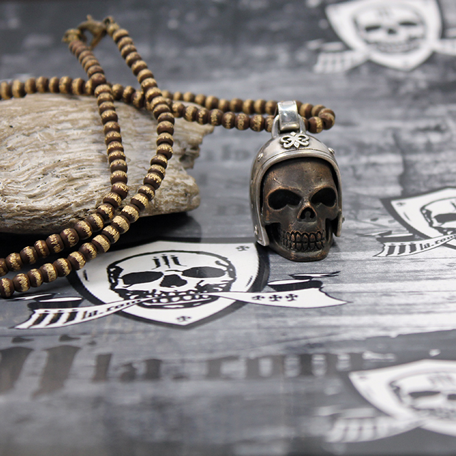 Juweliere Winter  JJJ LA Biker Skull Kette & Anhänger Bronze